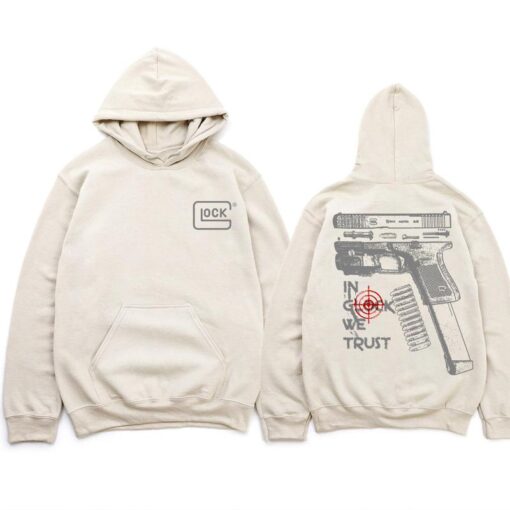 In Glock We Trust Multicolor Sand Hoodie - Unisex Classic Fit for Gun Enthusiasts