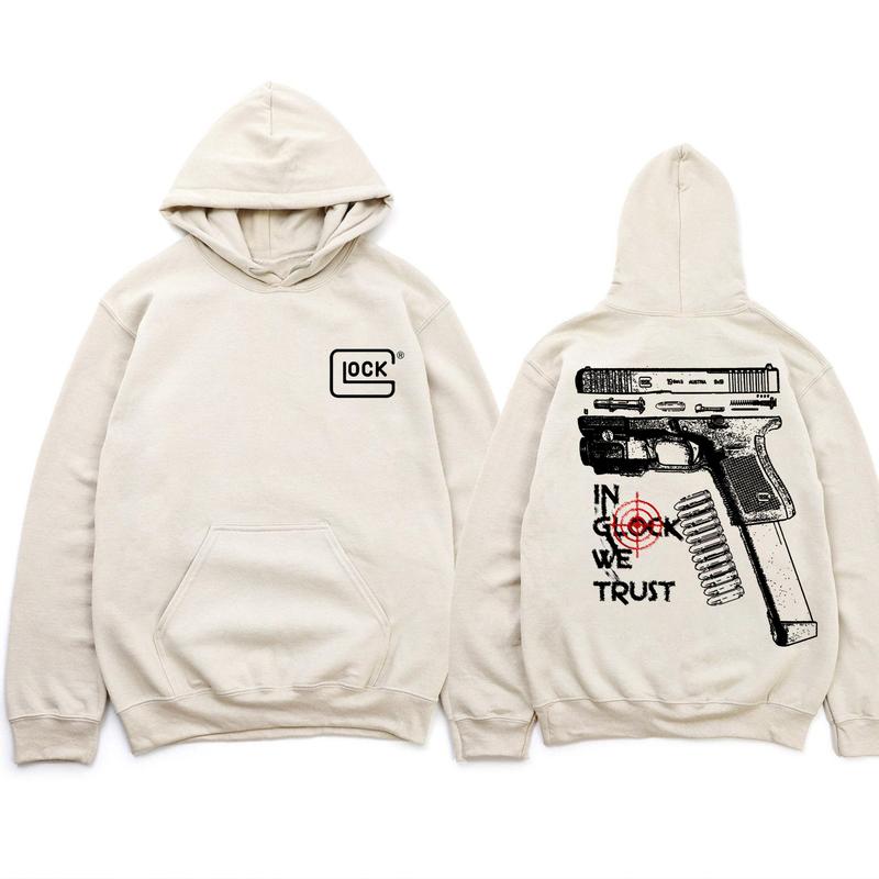 In Glock We Trust Multicolor Sand Hoodie - Unisex Classic Fit for Gun Enthusiasts
