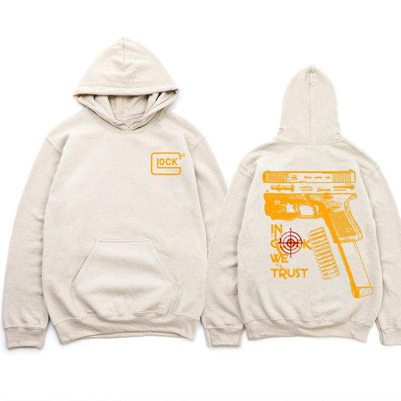 In Glock We Trust Multicolor Sand Hoodie - Unisex Classic Fit for Gun Enthusiasts