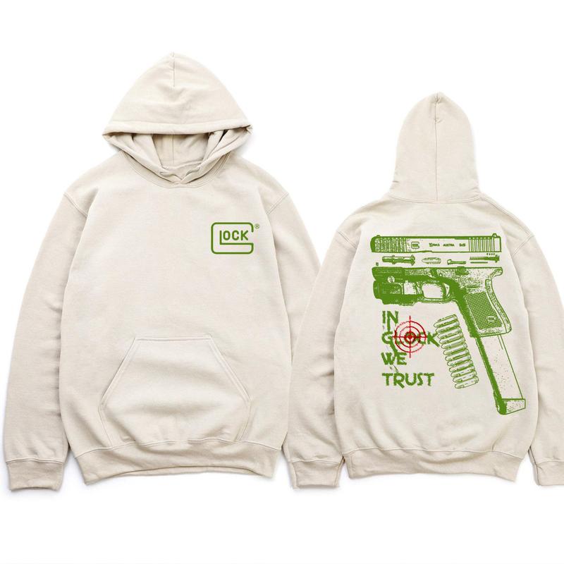 In Glock We Trust Multicolor Sand Hoodie - Unisex Classic Fit for Gun Enthusiasts