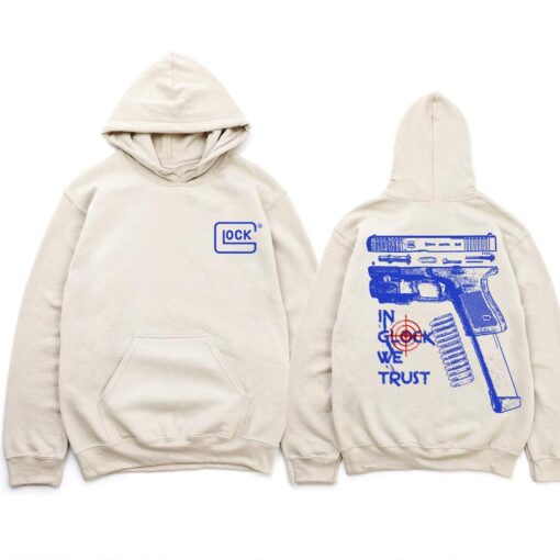 In Glock We Trust Multicolor Sand Hoodie - Unisex Classic Fit for Gun Enthusiasts