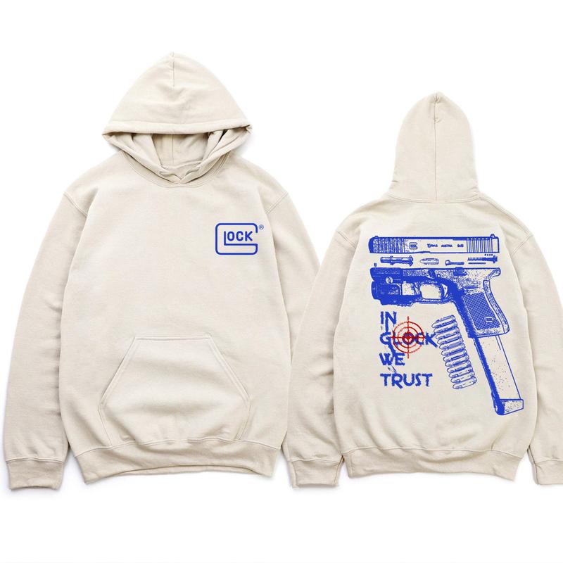 In Glock We Trust Multicolor Sand Hoodie - Unisex Classic Fit for Gun Enthusiasts