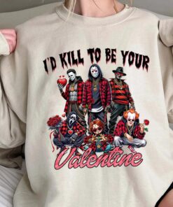 Edgy Valentine's Day Graphic Tee - "I'D KILL TO BE YOUR VALENTINE" Horror Tee