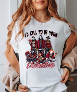Edgy Valentine's Day Graphic Tee - "I'D KILL TO BE YOUR VALENTINE" Horror Tee