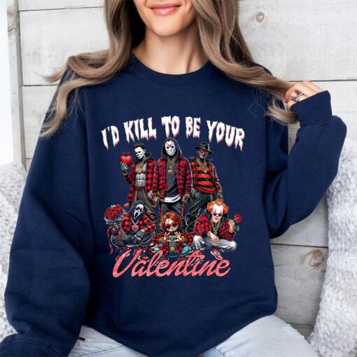 Edgy Valentine's Day Graphic Tee - "I'D KILL TO BE YOUR VALENTINE" Horror Tee