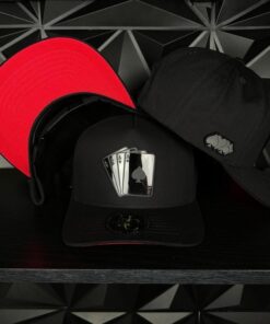 Bold Poker Plate SnapBack Hat - Black and Red