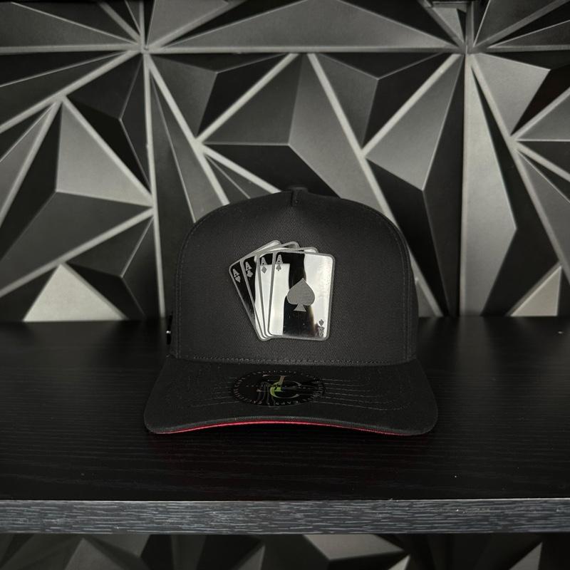 Bold Poker Plate SnapBack Hat - Black and Red