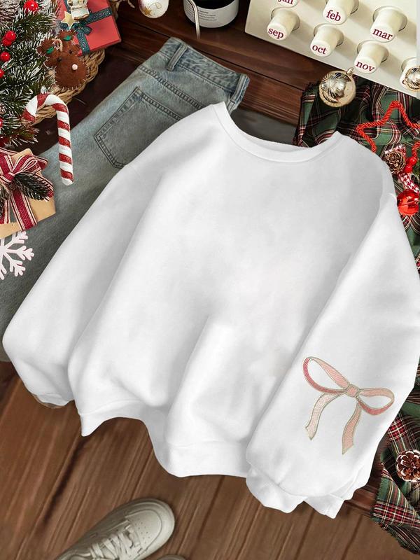 Stylish Women's Butterfly Print Crew Neck Pullover – Casual Long Sleeve Sweatshirt for Spring & Fall