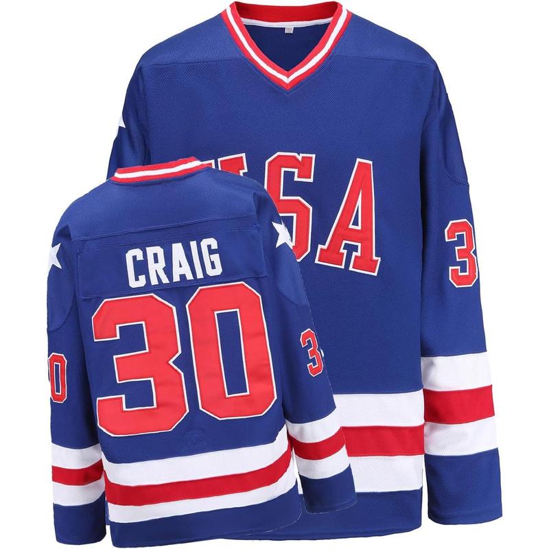 USA 1980 Olympic Hockey Jersey - Stitched Letters & Numbers - Team O'CALLAHAN 17 - S-XXXL