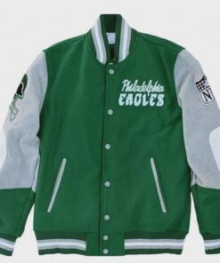 Philadelphia Eagles Vintage Green Varsity Jacket - Princess Diana Inspired