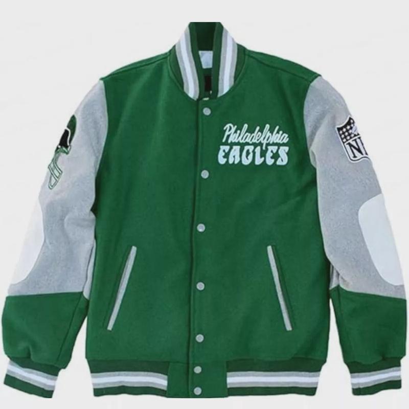 Philadelphia Eagles Vintage Green Varsity Jacket - Princess Diana Inspired