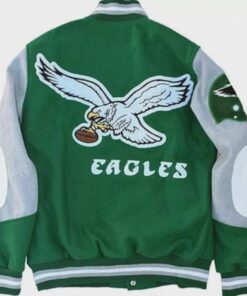 Philadelphia Eagles Vintage Green Varsity Jacket - Princess Diana Inspired