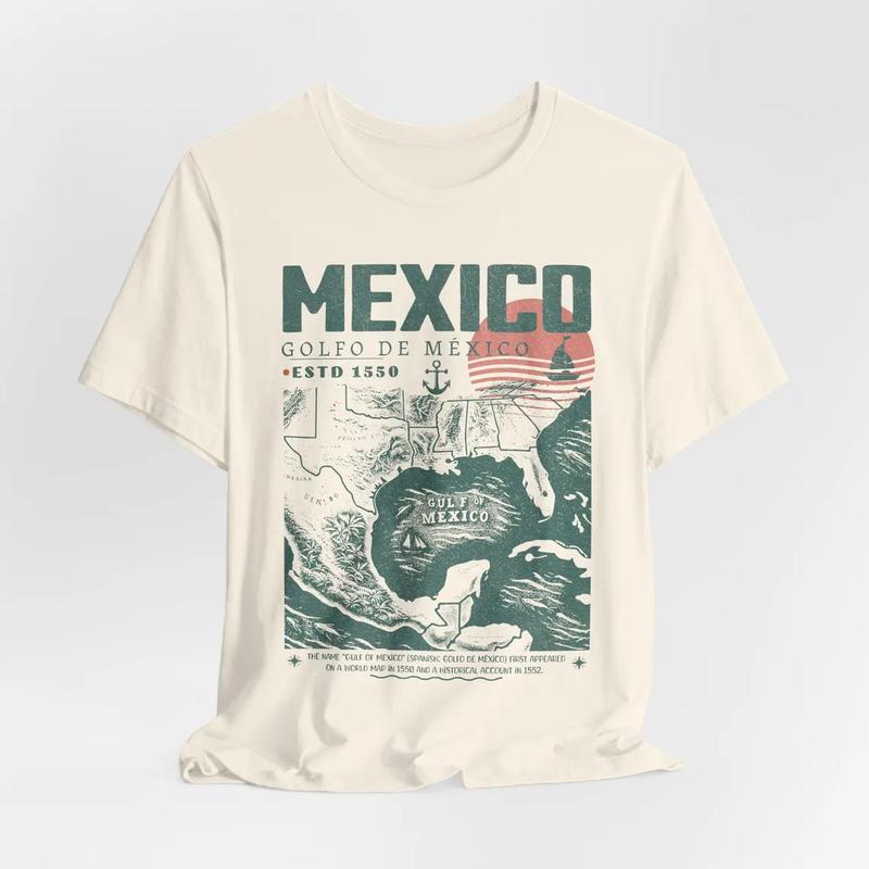 Gulf of Mexico Vintage Map Shirt - Golfo de México 1550 Retro Art Unisex Tee
