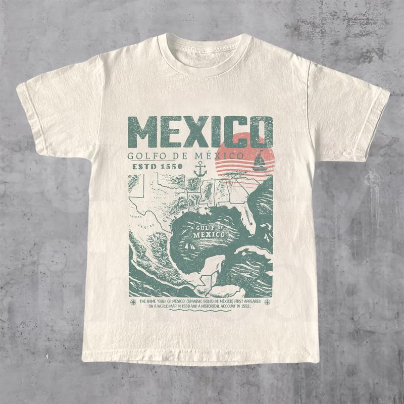 Gulf of Mexico Vintage Map Shirt - Golfo de México 1550 Retro Art Unisex Tee