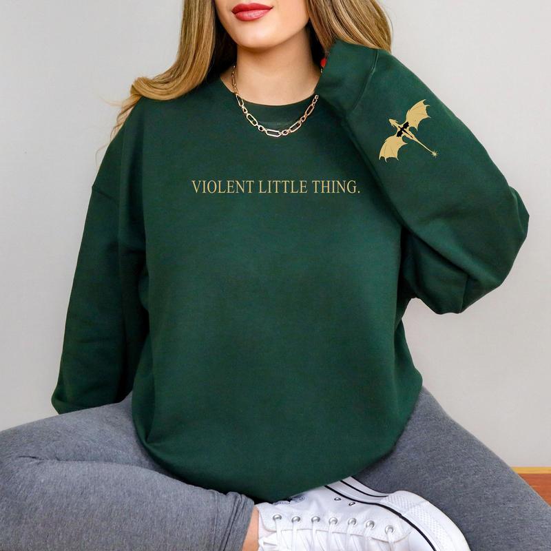 Violent Little Thing Sweatshirt - Dark Academia Unisex Shirt with Xaden Riorson Dragon Motif