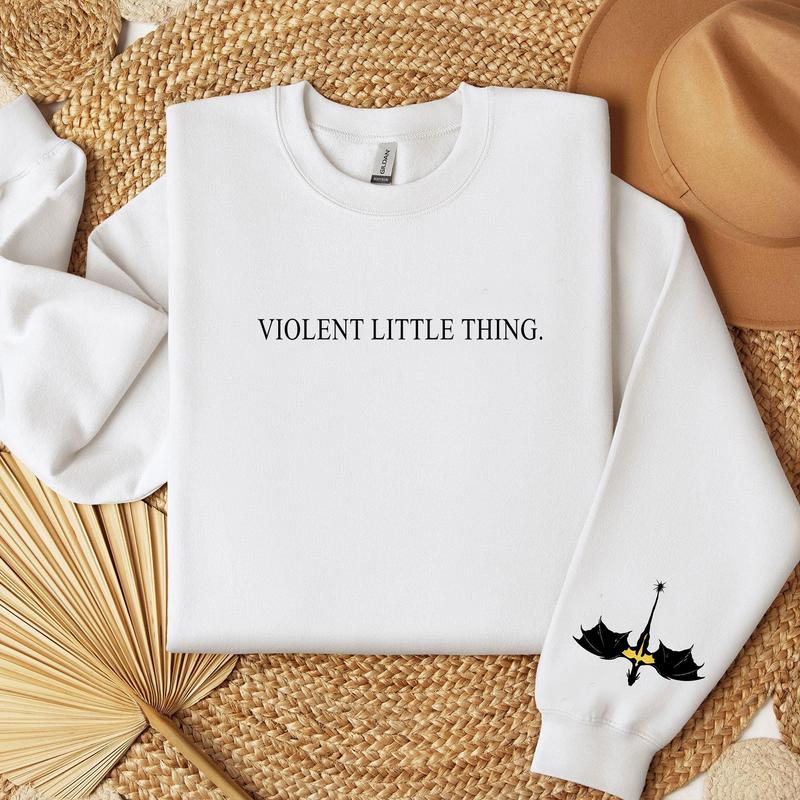 Violent Little Thing Sweatshirt - Dark Academia Unisex Shirt with Xaden Riorson Dragon Motif