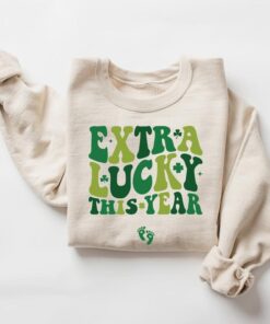 Extra Lucky This Year Sweatshirt - St. Patrick's Day Pregnancy Announcement - Mom to Be Shamrock Shirt