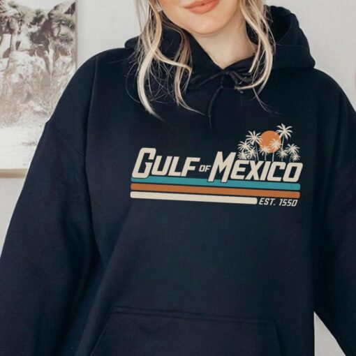 Gulf of Mexico Coastal Hoodie | Vintage Cotton Shirt for Beach Lovers