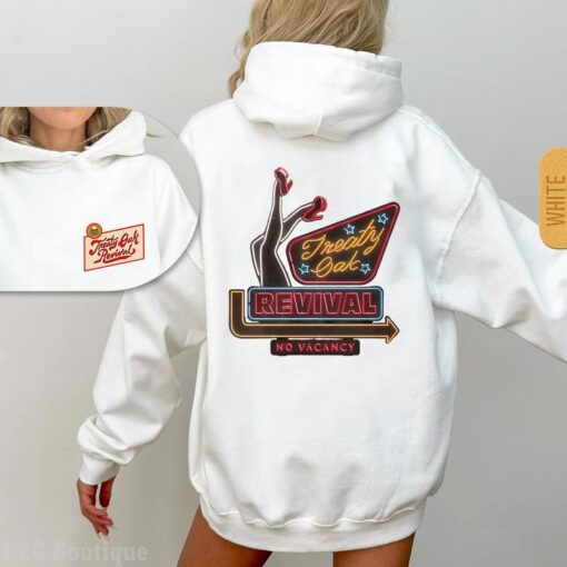 NO VACANCY Retro Hoodie for Music Lovers - Oversized Cotton Pullover