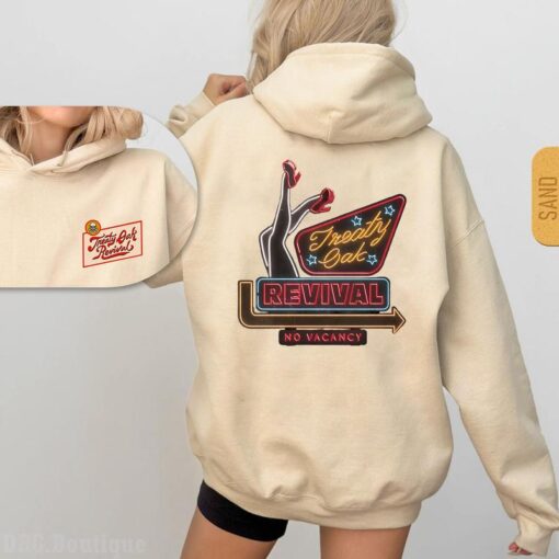NO VACANCY Retro Hoodie for Music Lovers - Oversized Cotton Pullover