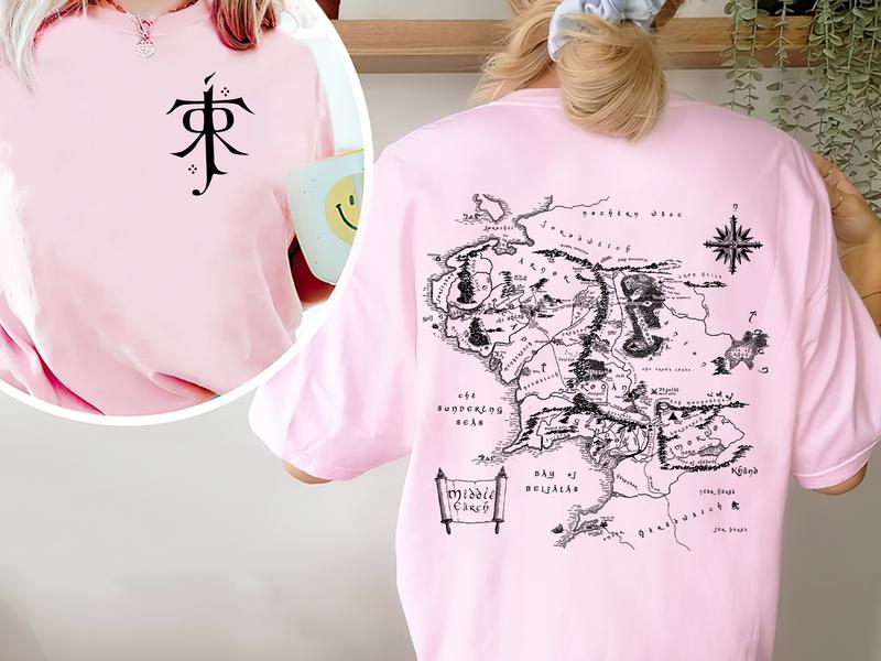 Middle Earth Map Hoodie - JRR Tolkien Lord of the Rings Sweatshirt