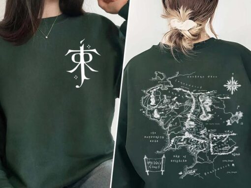 Middle Earth Map Hoodie - JRR Tolkien Lord of the Rings Sweatshirt
